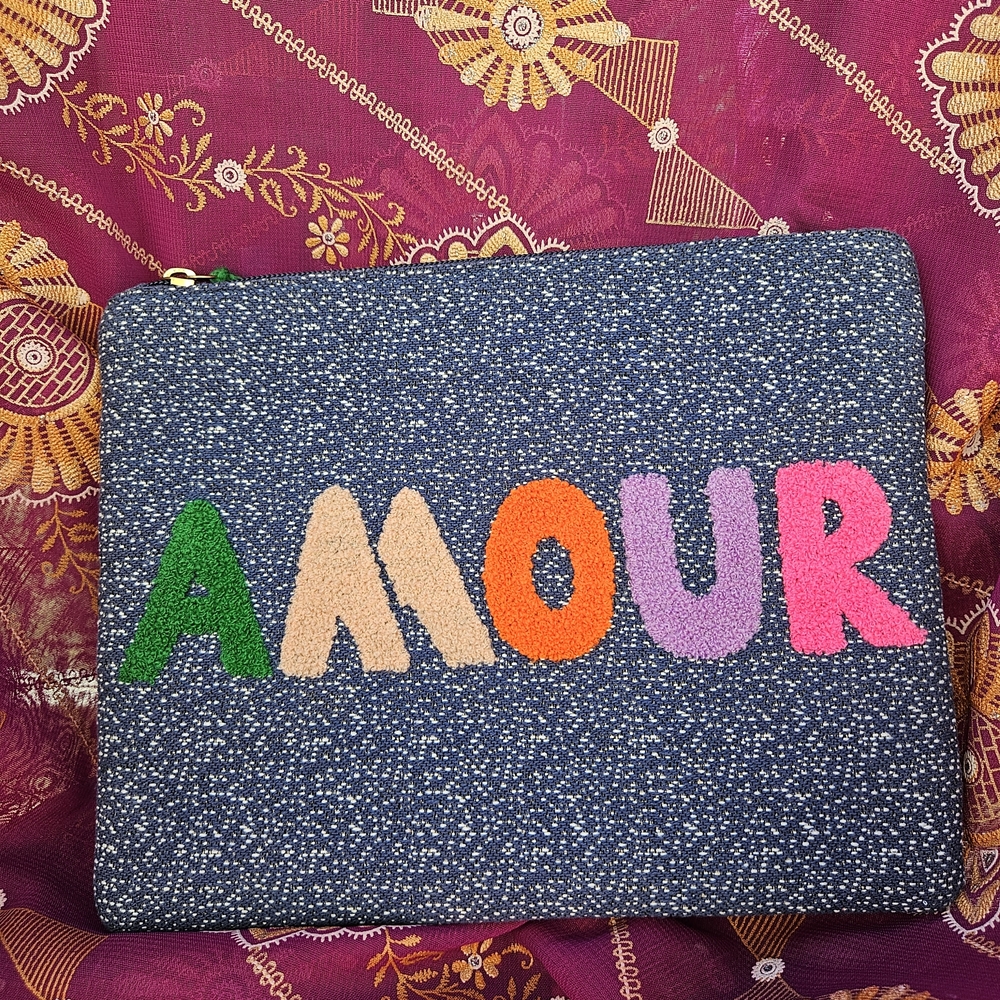 Stella & Dot Multicolor 'Amour' Embroidered Pouch